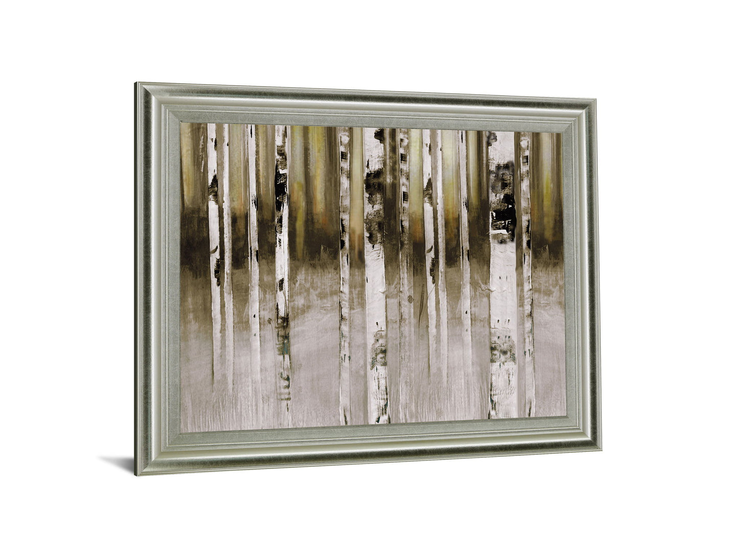 Dusky Birch Woods - 28" x 34" Framed Wall Art - Light Brown