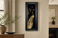 18x42 Gilded Peacock Triptych III By Jennifer Goldberger - Black