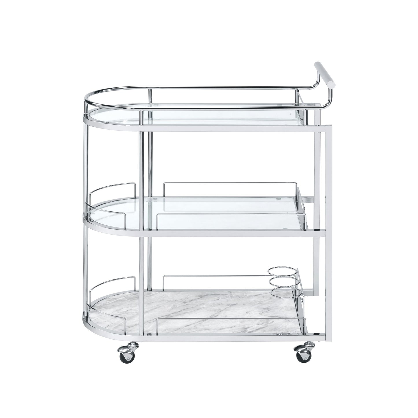 Inyo - Serving Cart - Clear Glass & Chrome