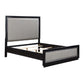 Nicola - Queen Bed - Silver Synthetic Leather & Black