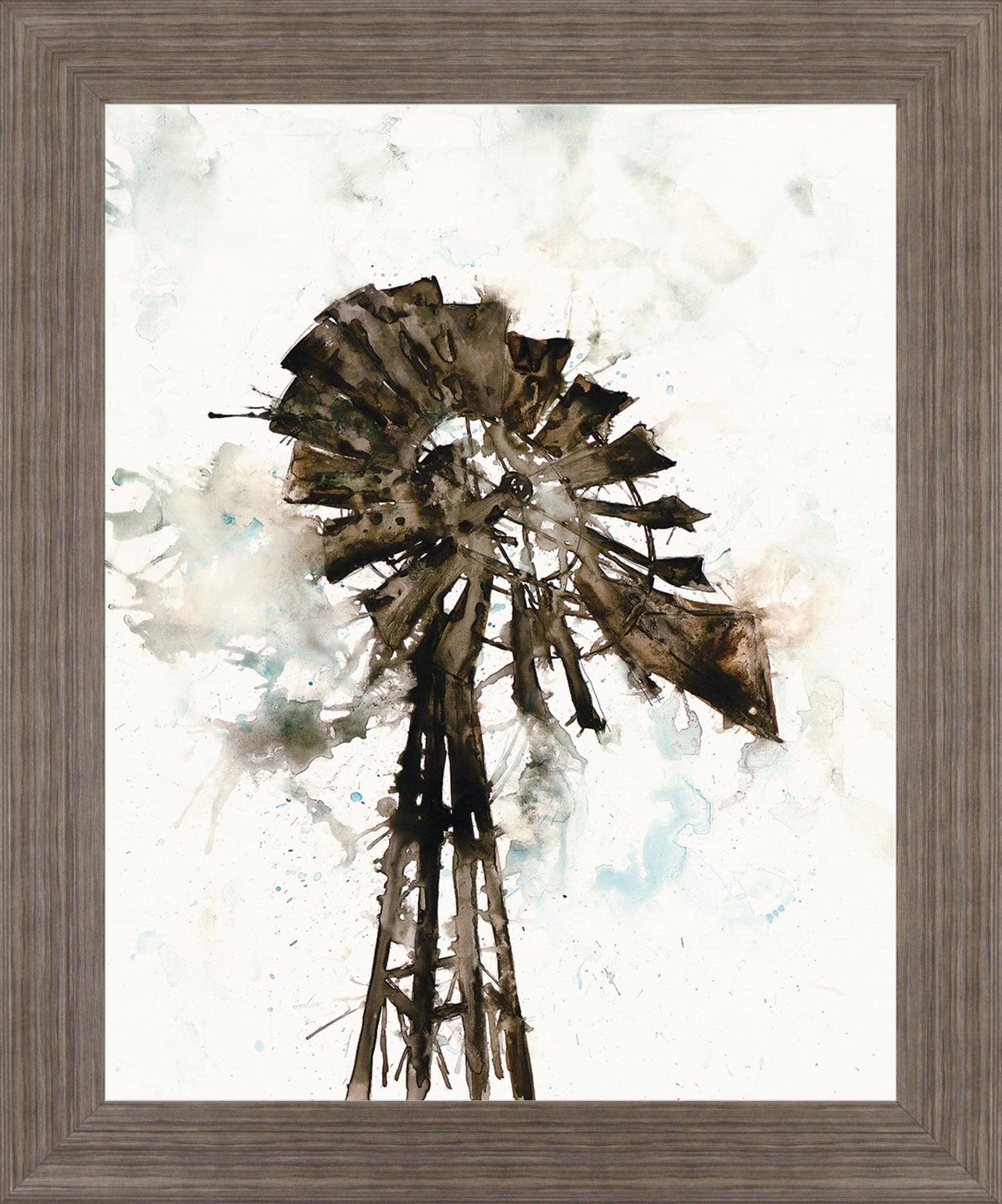 Weathered Blades - 28" x 34" Framed Wall Art - Dark Brown