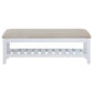 Bexhill - Upholstered Rectangular Bench With Shelf - White