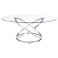 Warren - 3 Piece Oval Glass Top Coffee Table Set - Chrome