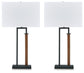 Voslen - Metal Table Lamp (Set of 2) - Black / Brown