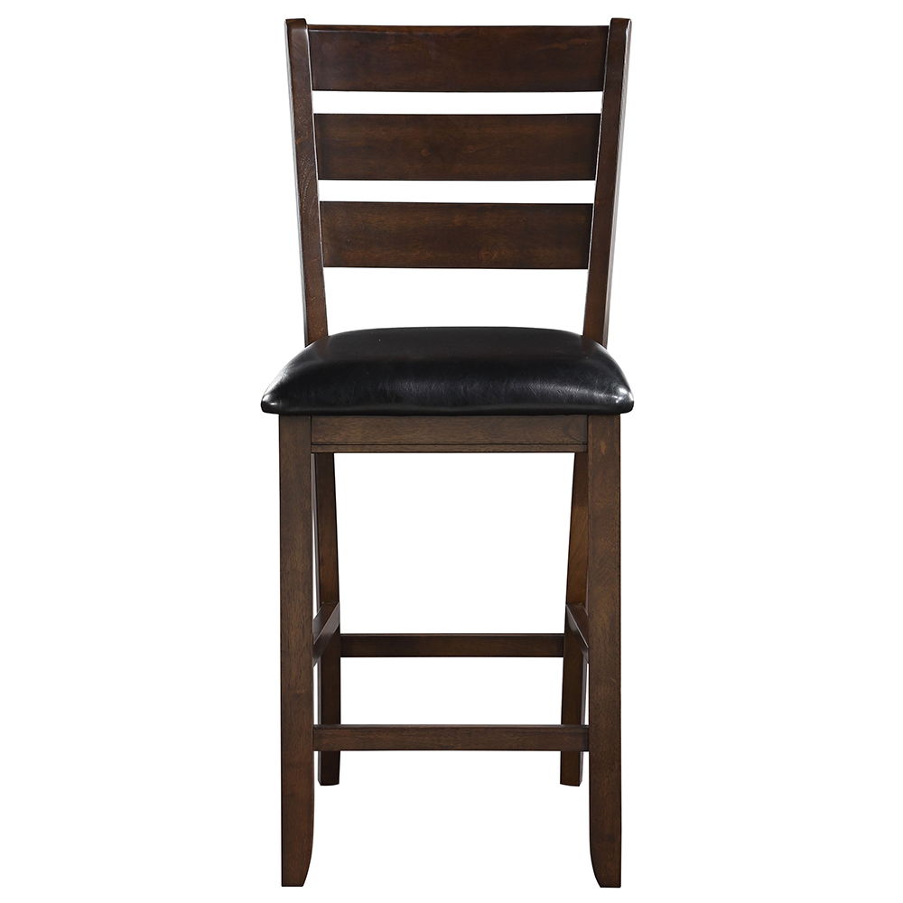 Urbana - Counter Height Chair Set of 2) - Black Synthetic Leather & Espresso