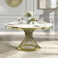 Fallon - Dining Table - Engineered Stone, Top & Mirrored Gold