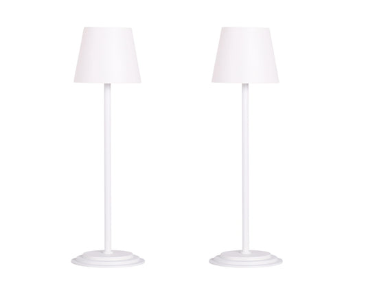 "Eclipse Aura II" Rechargeable LED Metal Accent Lamp (Set of 2) - White