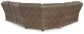 Ravenel - 3-Piece Power Reclining Sectional With Raf Power Reclining Loveseat With Console - Faux Leather - Fossil