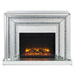 Noralie - 35" Fireplace - Mirrored & Faux Diamonds
