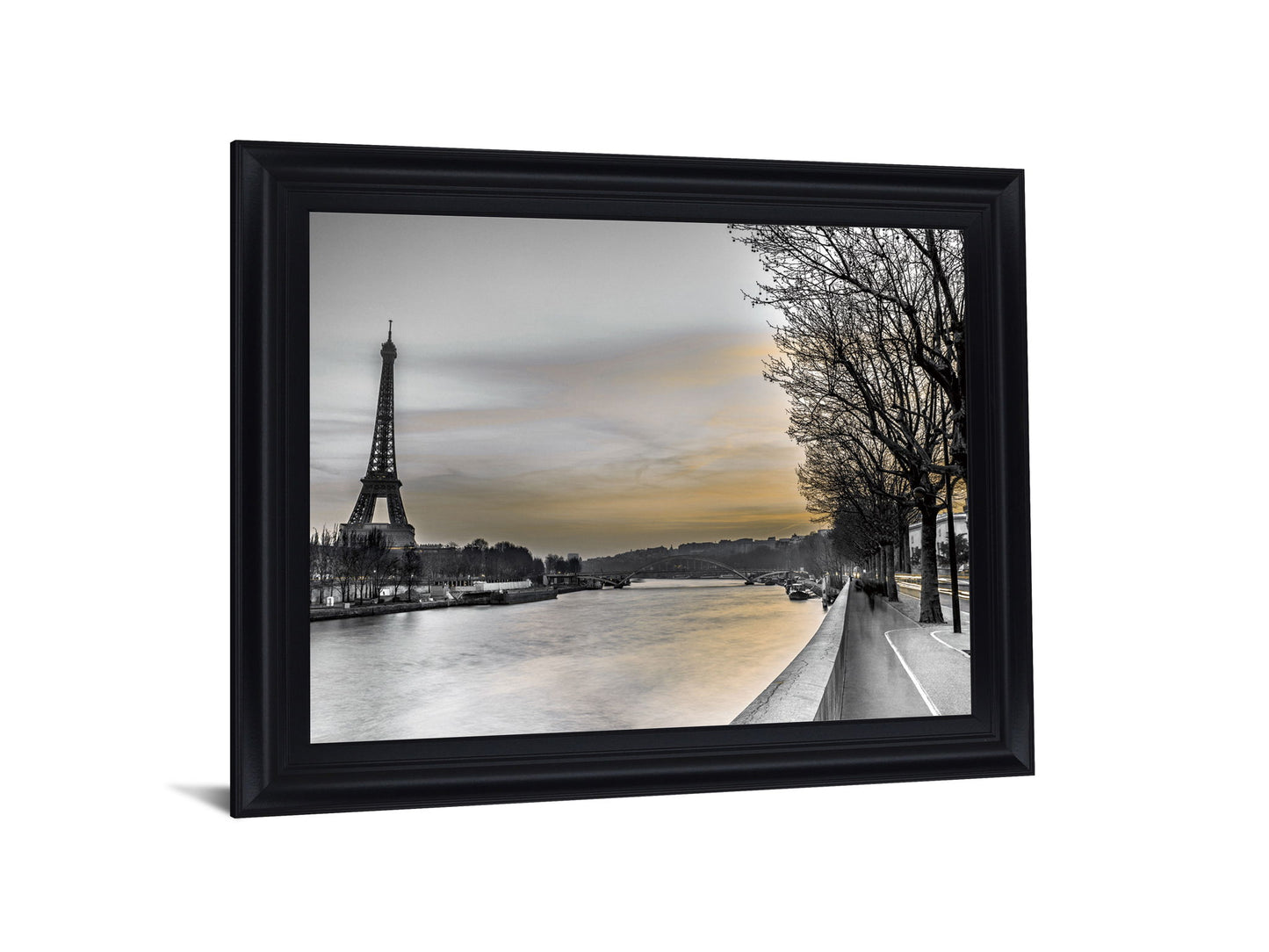 Amber Haze Promenade - 28" x 34" Framed Wall Art - Gray
