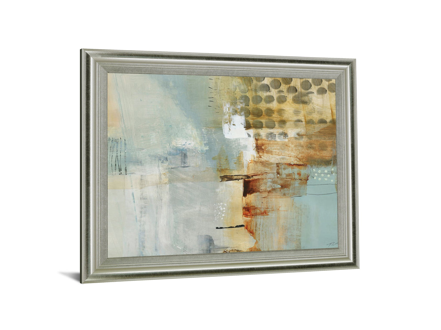 Golden Mist - 28" x 34" Framed Wall Art - Light Blue
