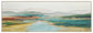 Sunlit Aqua Pass - 20" x 60" Framed Wall Art - Beige