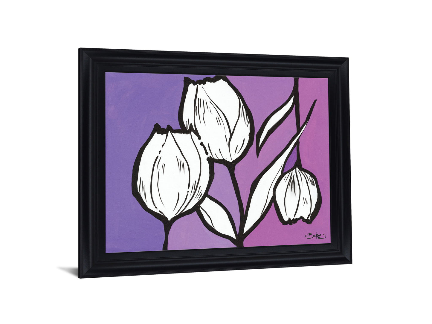 Lavender Trio - 28" x 34" Framed Wall Art - Purple