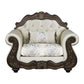 Pierce - Chair With Pillow - Beige Fabric & Cherry
