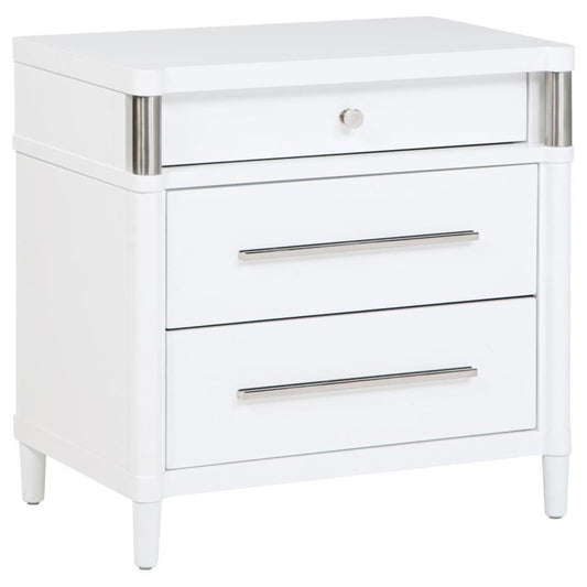 Gracemont - 3-Drawer Bedroom Nightstand Bedside Table - White