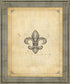 Classic Fleur Crest - 28" x 34" Framed Wall Art - Beige