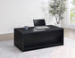 Knapp - Lift Top Cocktail Coffee Table With Dual Drawers - Black