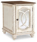 Realyn - Chair Side End Table - Insert Mirror - White / Brown