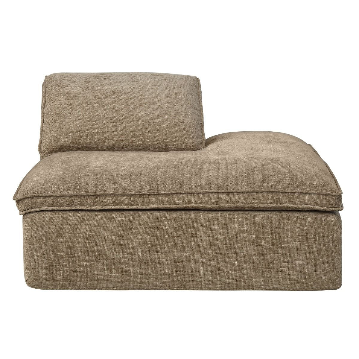 Almano - Modular Right Facing Chaise - Light Brown Chenille