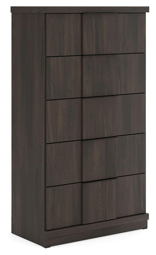 Shaehartin - Five Drawer Chest - Dark Brown
