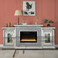 Noralie - 81" Fireplace With LED - Mirrored & Faux Diamonds