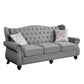 Hannes - Sofa With 2 Pillows - Gray Fabric