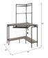 Deliz - Computer Desk With USB - Sand Gray