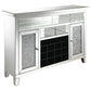 Melinda - 2-Door LED Mirrored Wine Storage Bar Cabinet - Silver