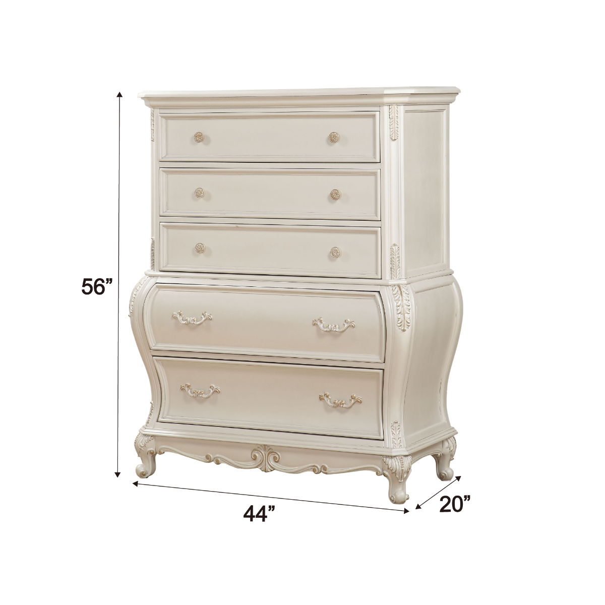 Chantelle - Chest - Pearl White Finish