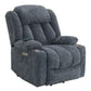 Omarion - Power Recliner With Lift, Heating & Massage - Blue Chenille