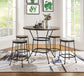 Qamar - 5 Piece Counter Height Table Set - Walnut & Antique Black