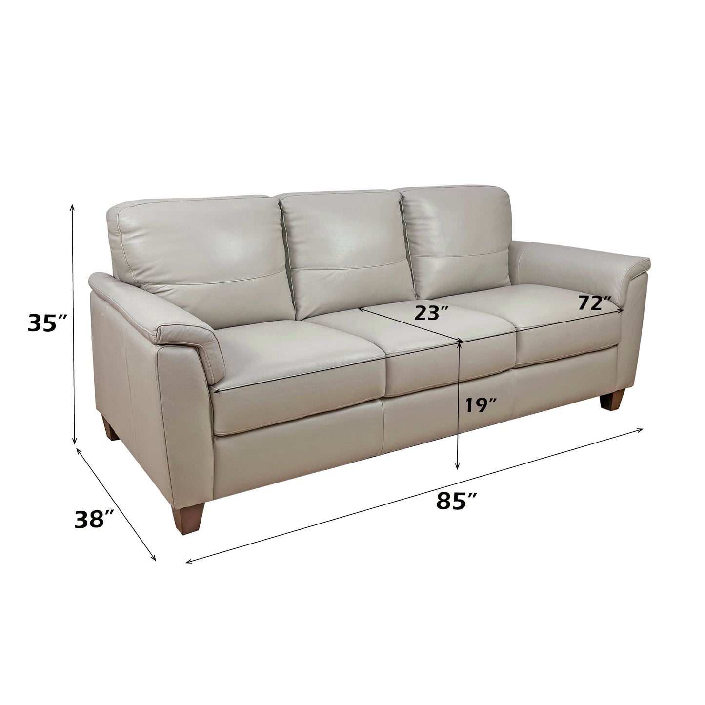 Pacific Palisades - Sofa - Beige Leather