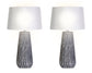 "Textured Elegance" Ceramic Table Lamp (Set of 2) - Gray