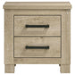 Oakglen - 2-Drawer Nightstand Bedside Table - Weathered Oak