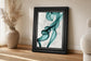 22x26 Teal Ribbons II By Irena Orlov - Light Blue