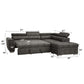 Thelma - Sectional Sofa With Pull-Out Bed - Gray Polished Microfiber