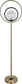 "Eclipse Aura" Metal Floor Lamp - Matte Black / Soft Gold / Clear