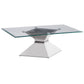 Jenny - Glass Top Stainless Steel Table