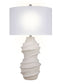 "Serenity Waves" Ceramic Table Lamp - Off White