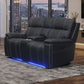 Hartley - Reclining Console Loveseat With Power Headrest & Footrest - Black