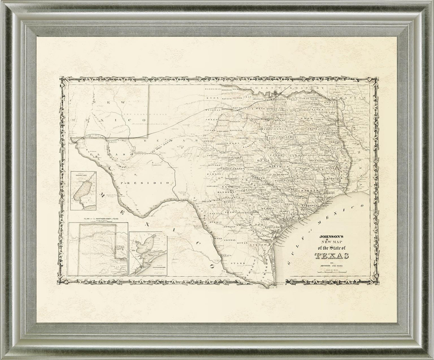 Aged Cartographer - 28" x 34" Framed Wall Art - Beige