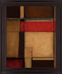 Crimson Modular - 28" x 34" Framed Wall Art - Beige