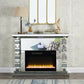 Noralie - 47" Fireplace With Bluetooth - Mirrored & Faux Diamonds