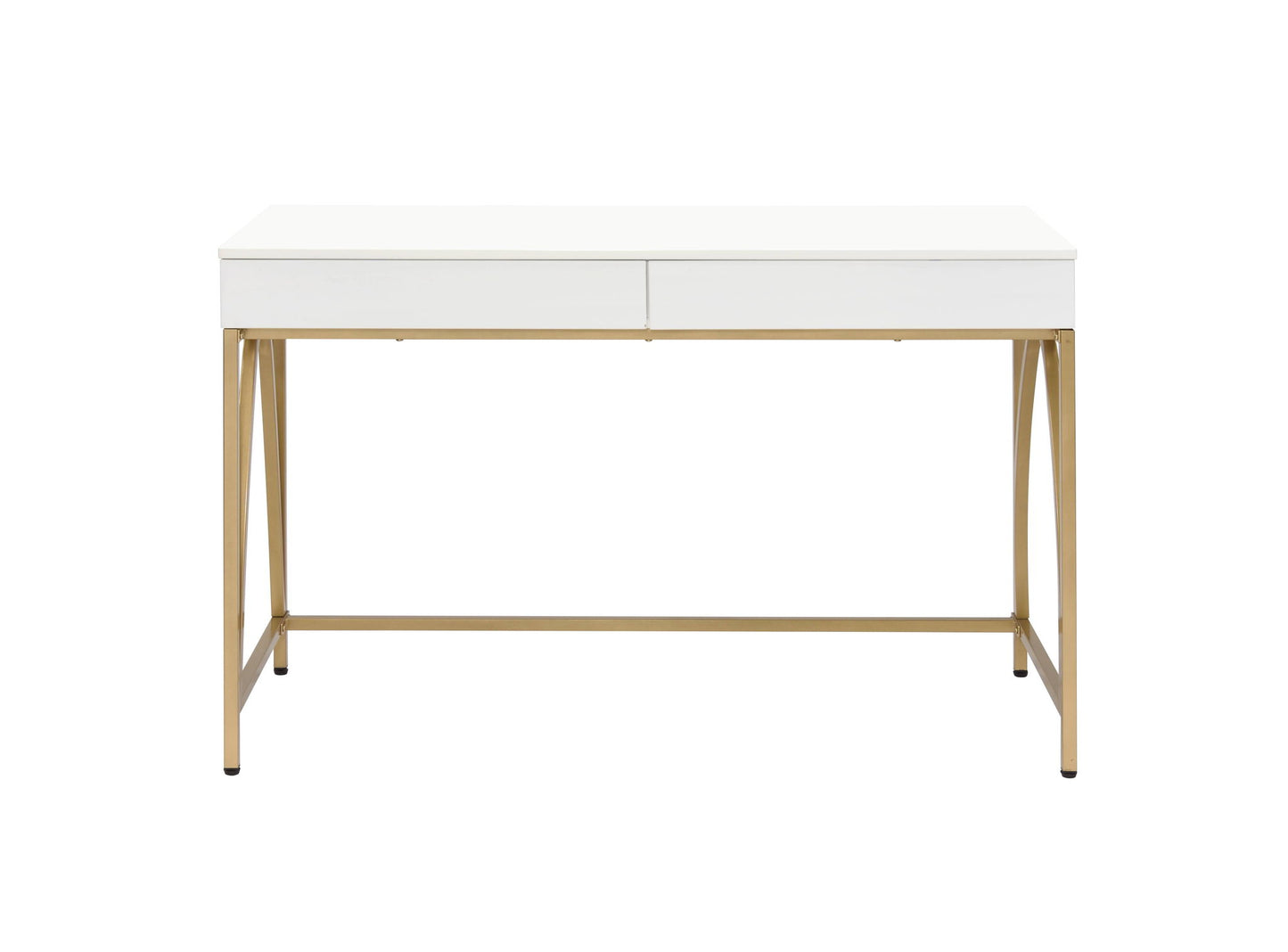 Lightmane - Vanity Desk Same 92660) - White High Gloss & Gold