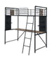 Cordelia - Twin Loft Bed With Desk - Antique Oak, Sandy Black & Dark Bronze Hand-Brushed
