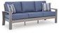 Half Moon Beach - Sofa With Cushion - Blue / Gray