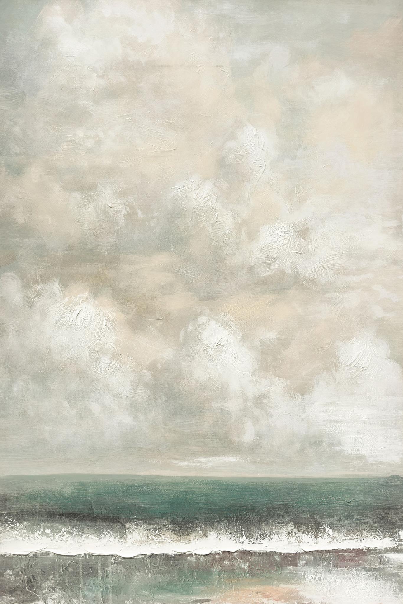 56x84 Hand Painted Textured Canvas - Pearl Silver