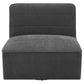 Cobie - Upholstered Armless Swivel Chair - Dark Charcoal