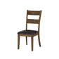 Nabirye - Side Chair Set of 2) - Esspresso Synthetic Leather & Dark Oak
