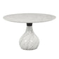 Koen - Round Dining Table, Engineering Marble Top - White & Black